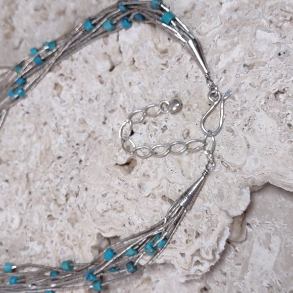 Jay King Liquid Silver/Turquoise Heishi Necklace - Picture 4 of 7